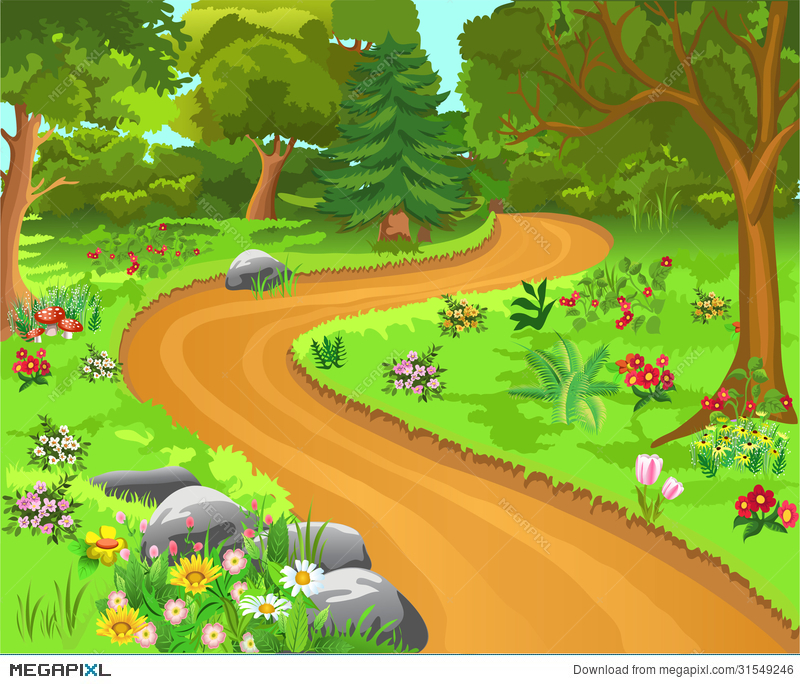 In the illustration megapixl. Clipart forest forest path