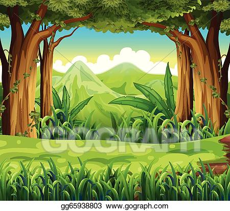 clipart forest green forest