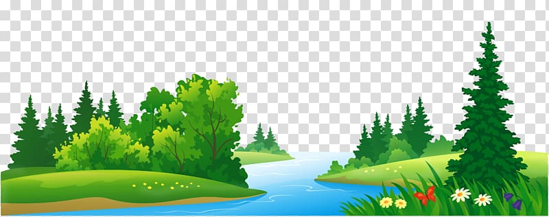 Lake and trees river. Grass clipart forest grass