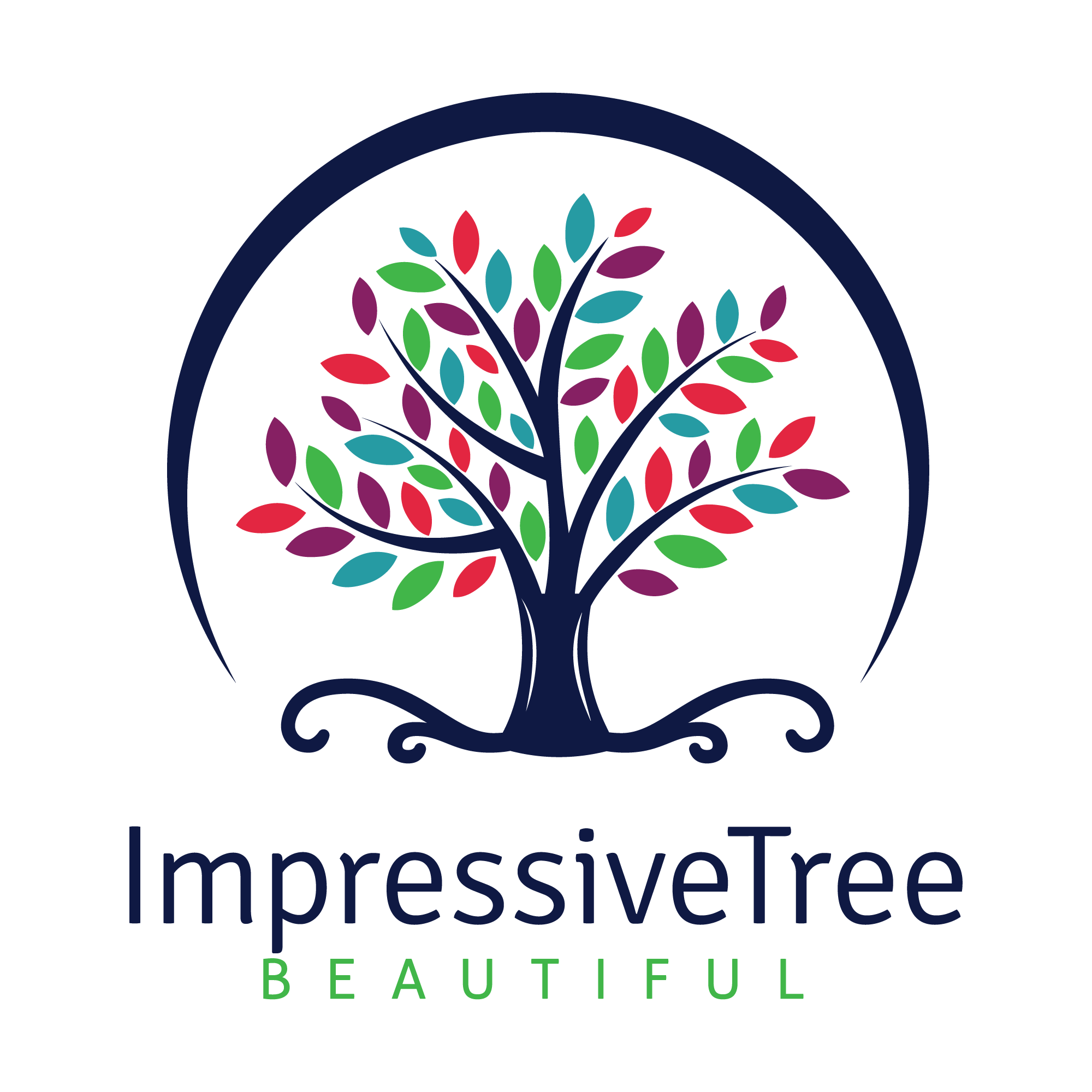 Logo colorful and joyful. Teamwork clipart tree