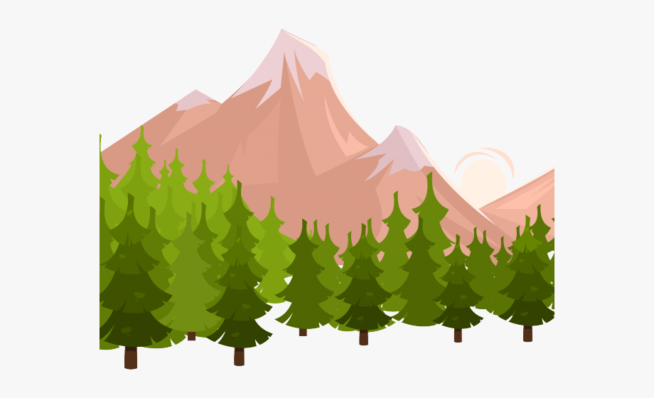 clipart forest mountains