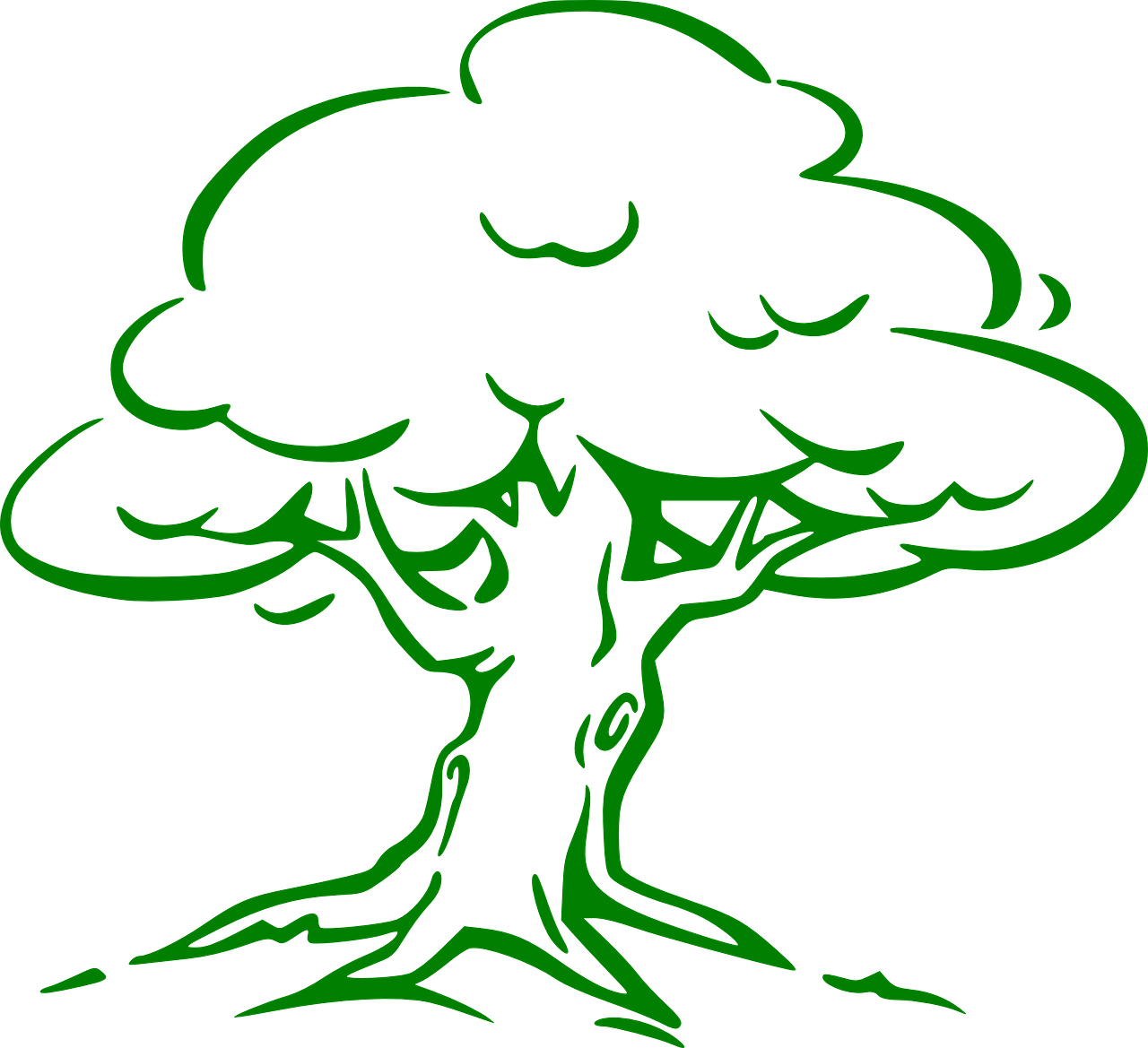 Clipart forest oak tree. Green nature eco