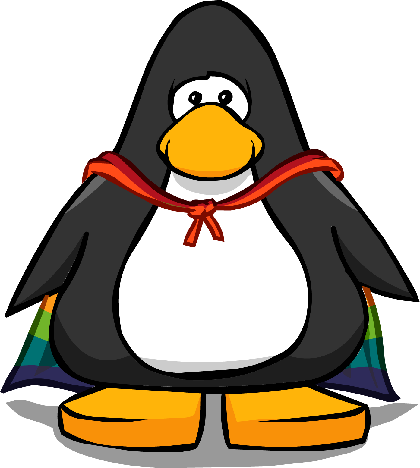 Rainbow cape club penguin. Clipart hammer admin
