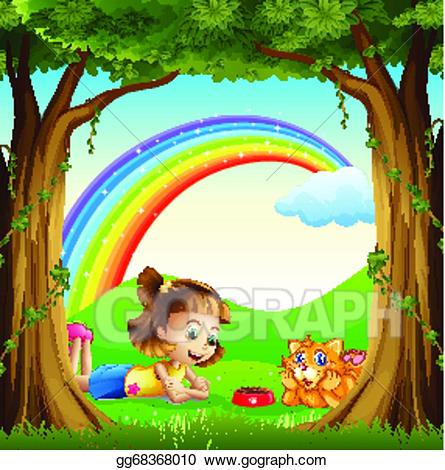 forest clipart rainbow