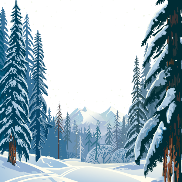 clipart snow forest