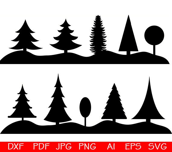 Tree svg bundle cut. Forest clipart file