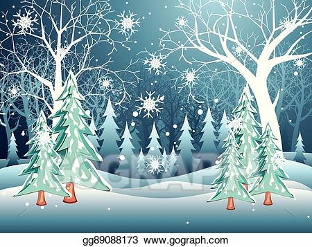 clipart forest winter