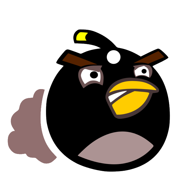 Black bird birds characters. Young clipart angry
