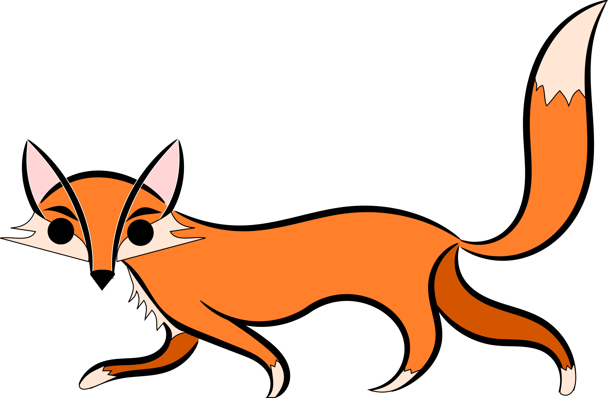 fox clipart crane
