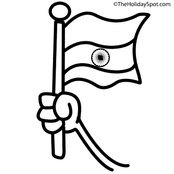 Indian flag black and. Patriots clipart coloring