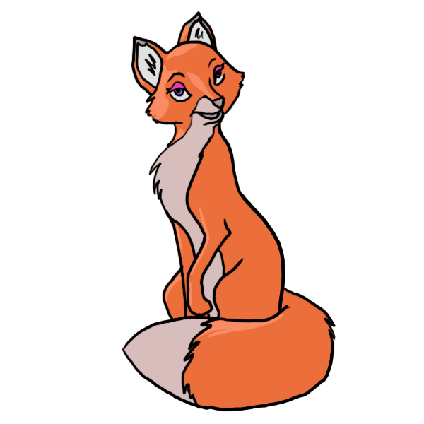 Drawn cartoon pencil and. Clipart fox color