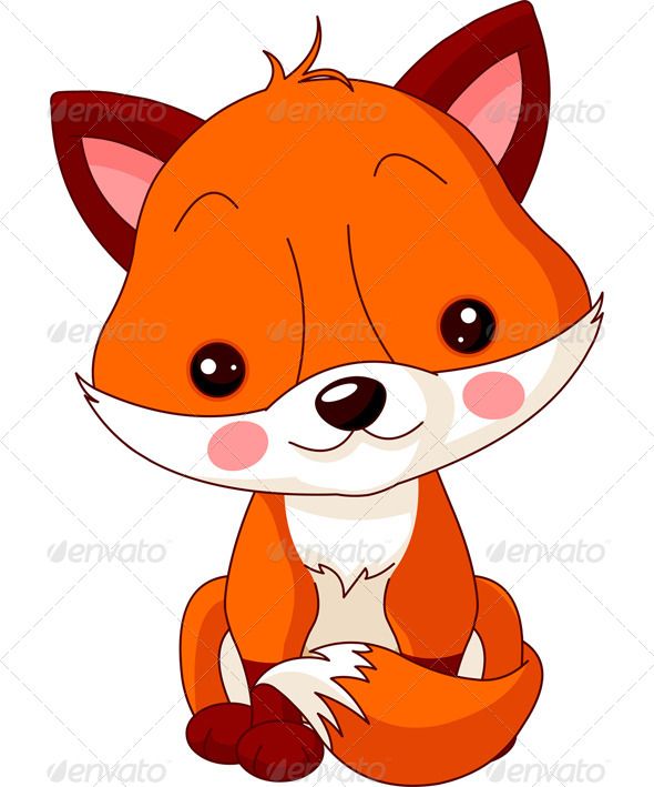 clipart fox cute