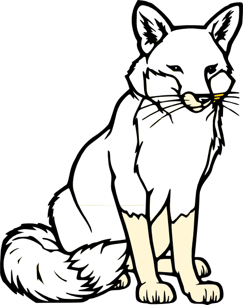 fox clipart line drawing