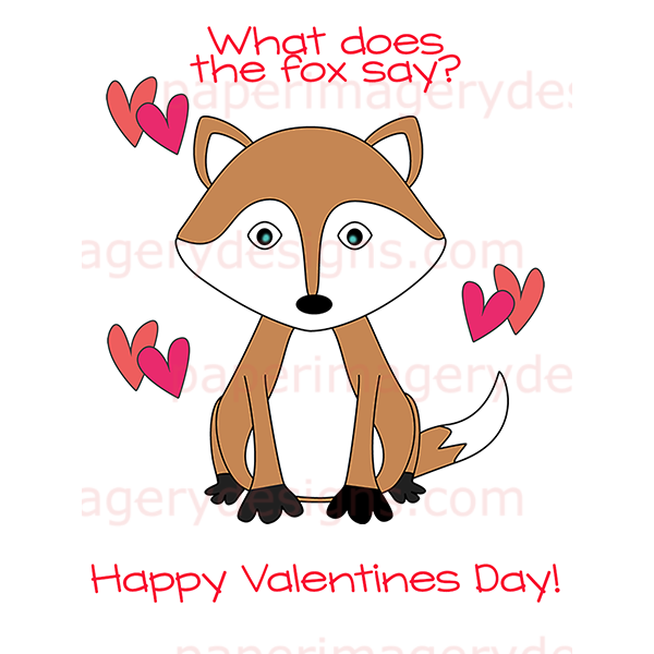 What does the say. Fox clipart valentines day