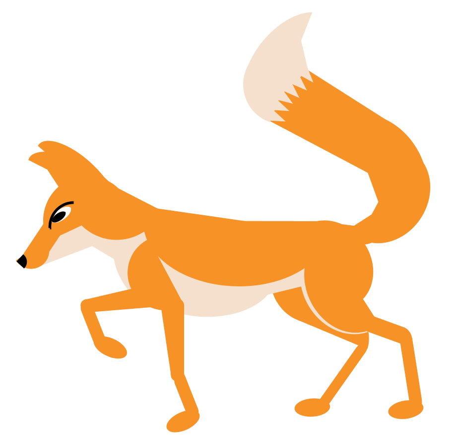 clipart fox walking