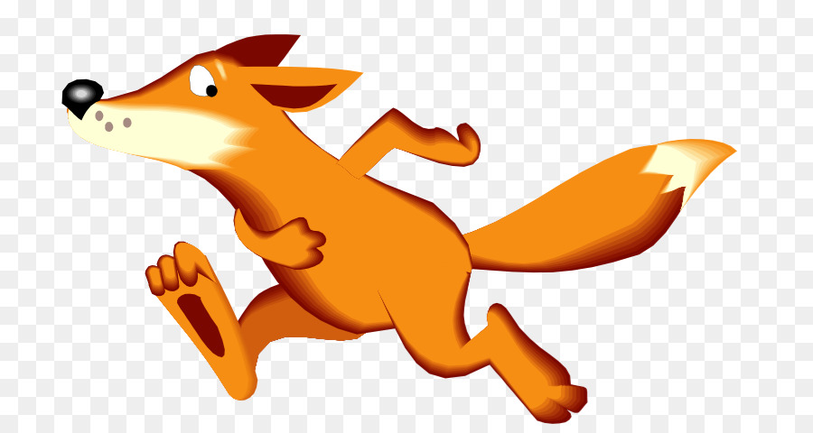 Cartoon fox transparent clip. Wolf clipart orange