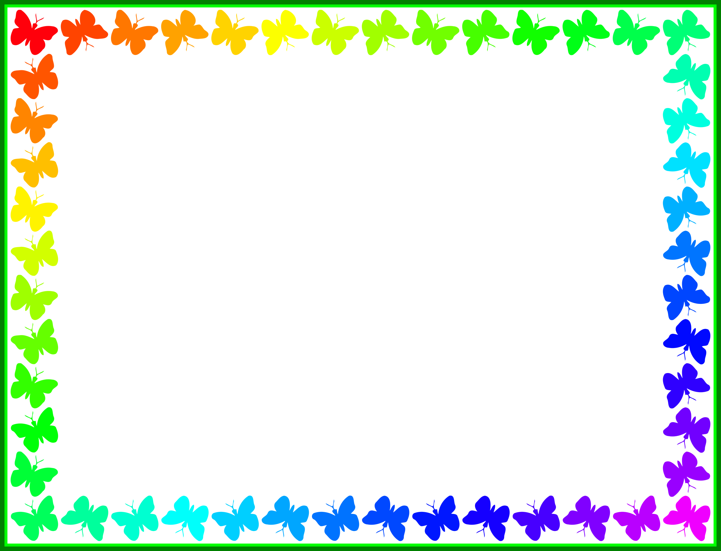 clipart frame butterfly