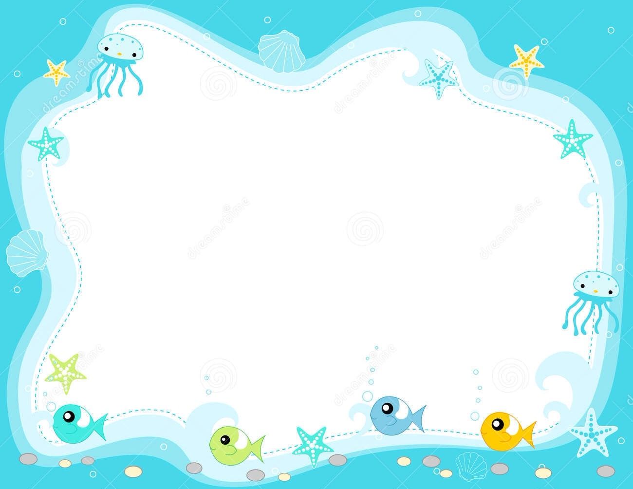 Dreamstime com frame fish. Jellyfish clipart border