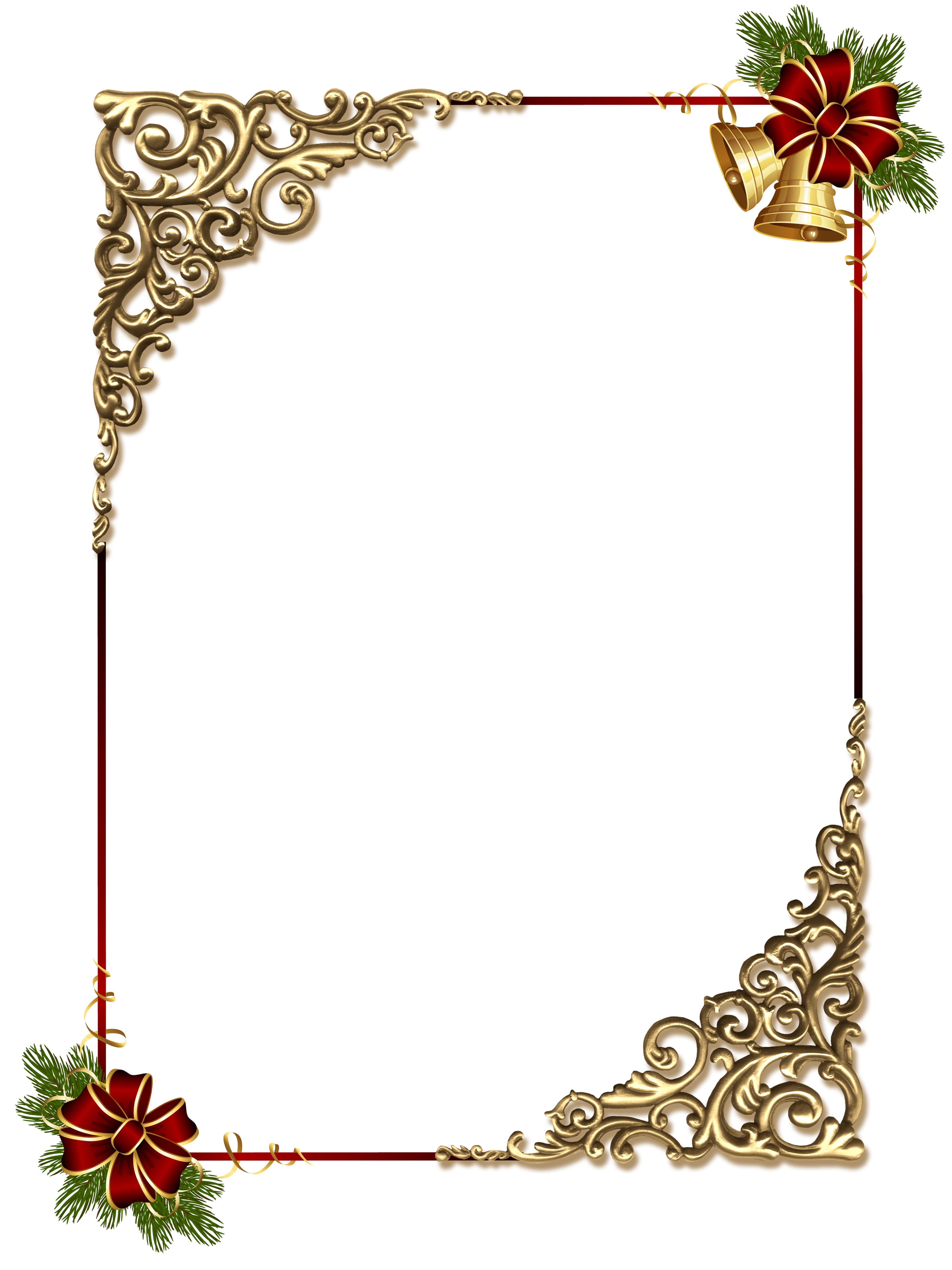 Clipart frames red. Christmas gold png photo