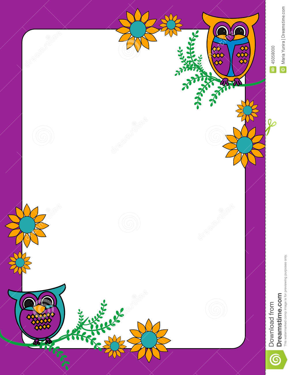 clipart owl boarder