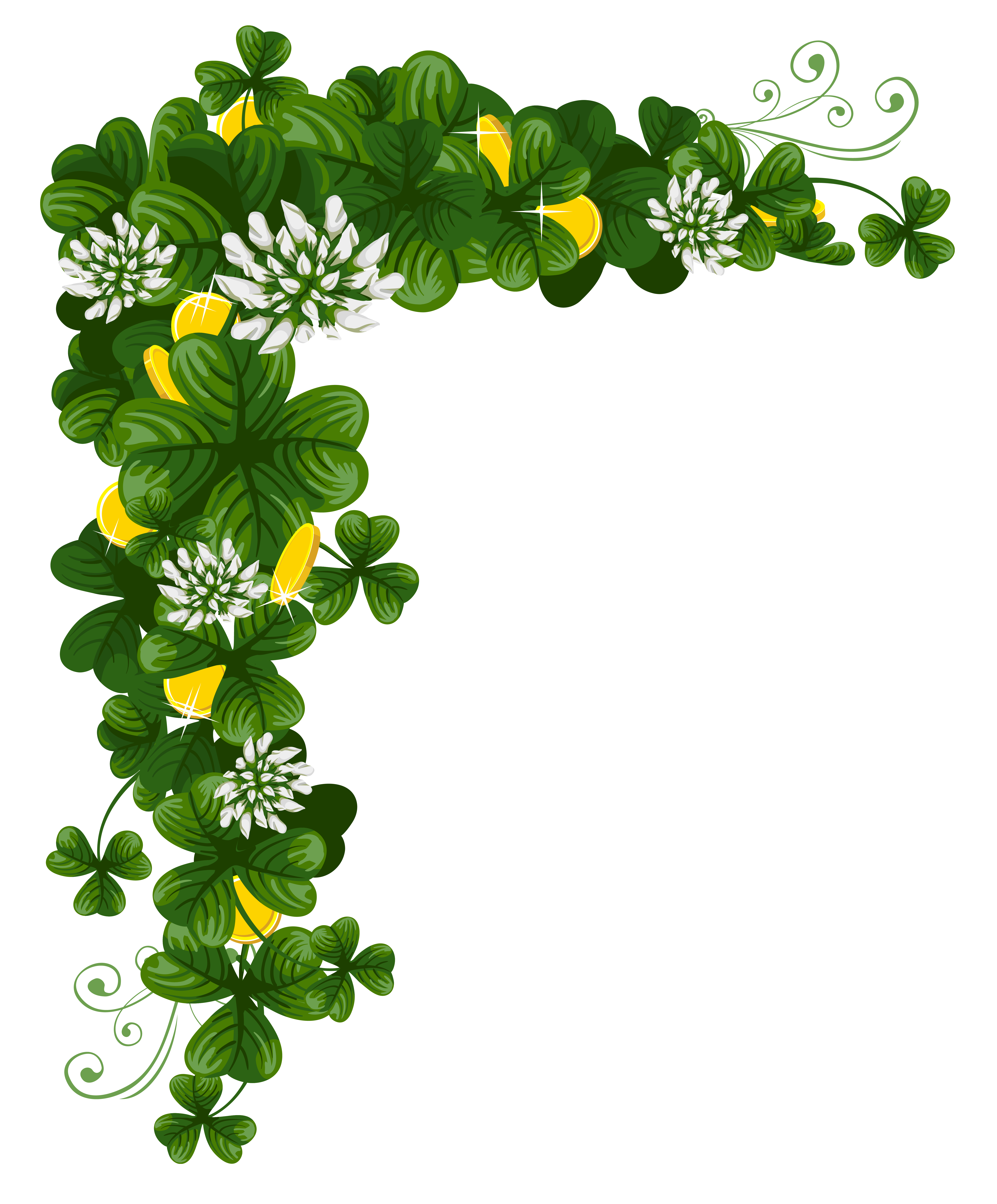 Shamrocks with coins png. Clipart frame st patricks day