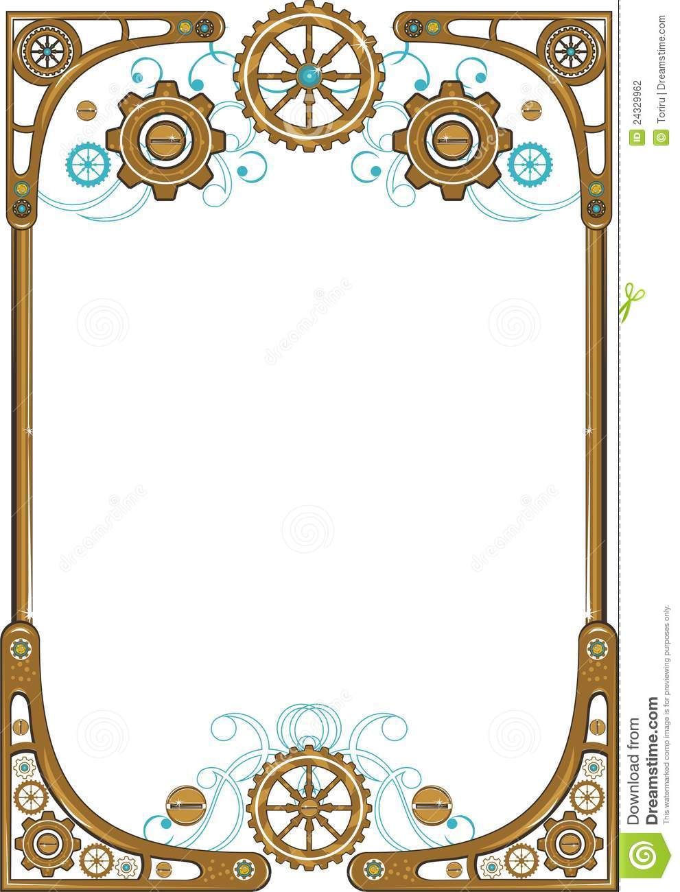 steampunk clipart frame