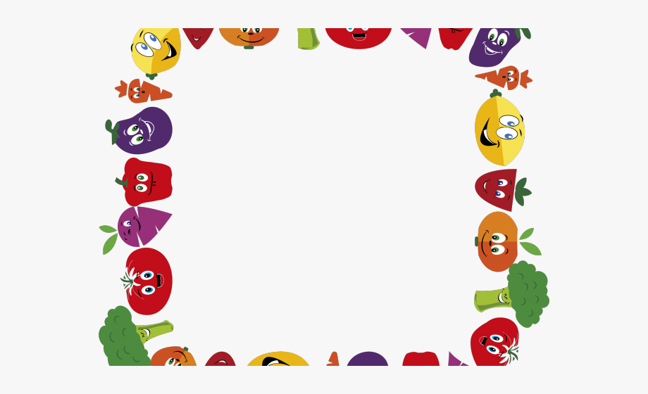 Fruits clipart frame. Fruit border and vegetables