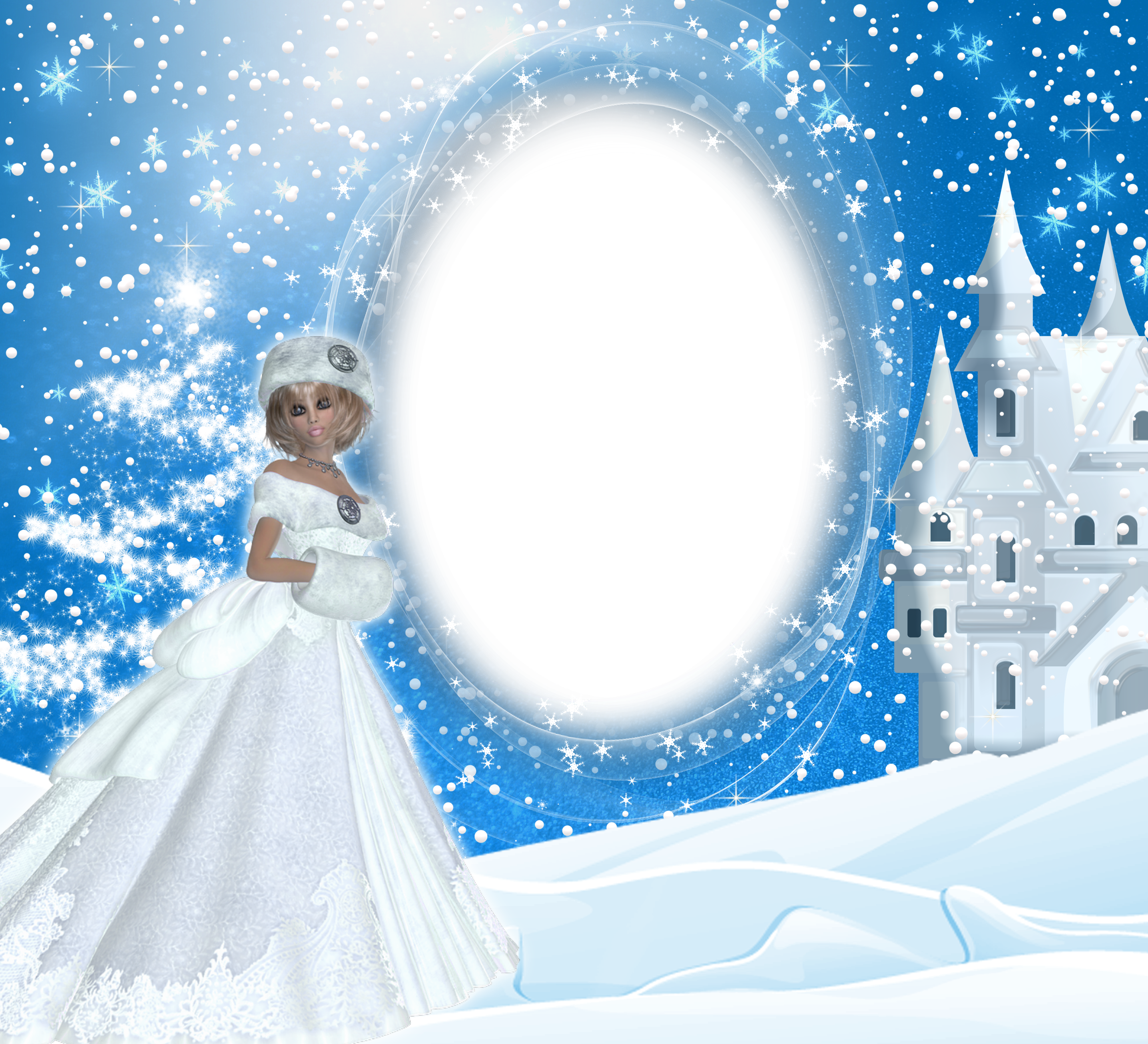 Snow frame png. Winter lady gallery yopriceville
