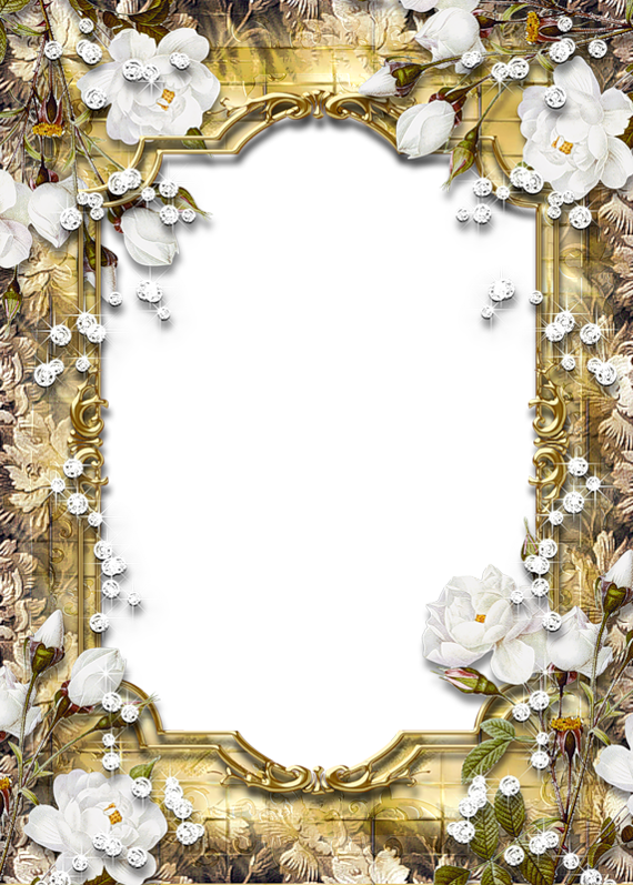 Gold png frame with. Clipart frames diamond