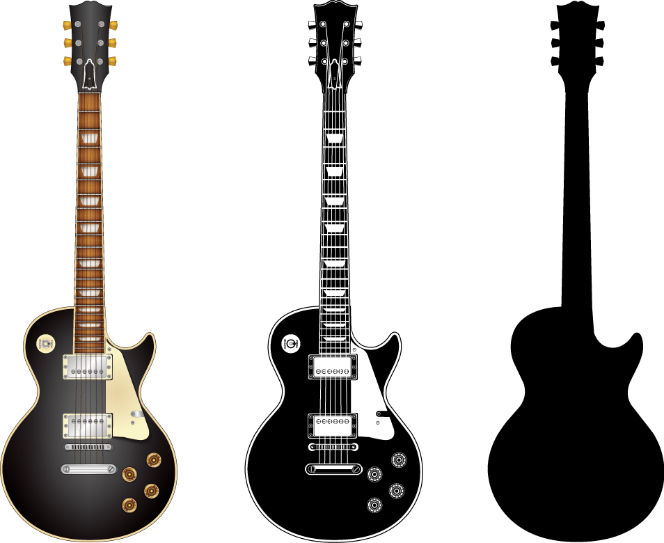 Youtube clipart guitar. Electric black and white