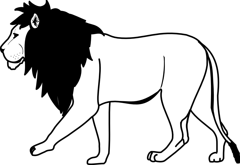 Lions clipart nemean lion. Black and white 