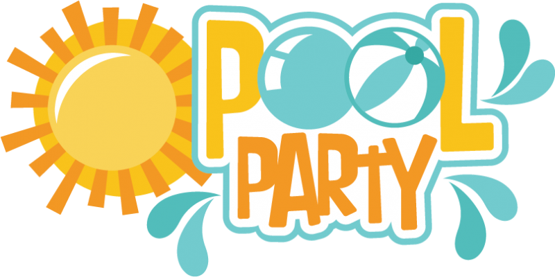 Words clipart pool.  collection of party