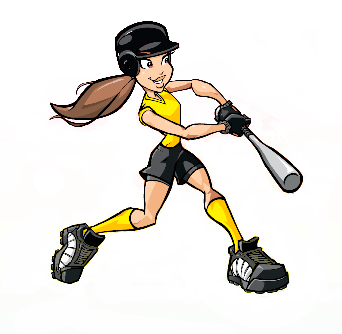 Softball clipart softball player. Cartoon images of players