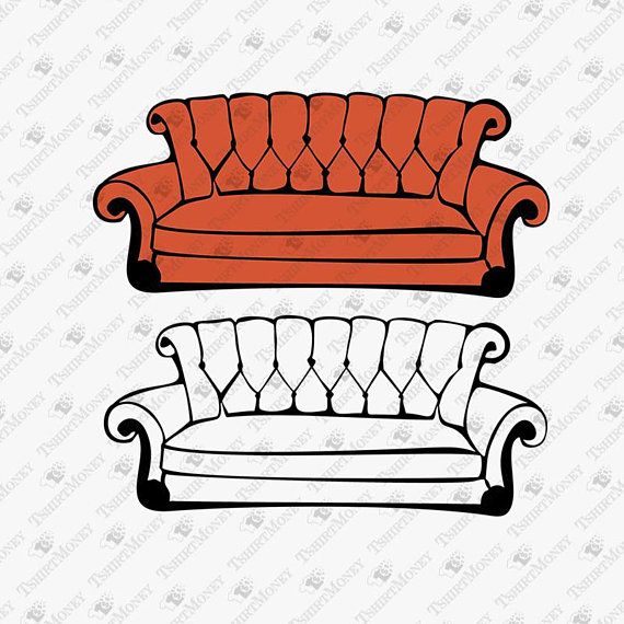 Friends show sofa . Couch clipart svg