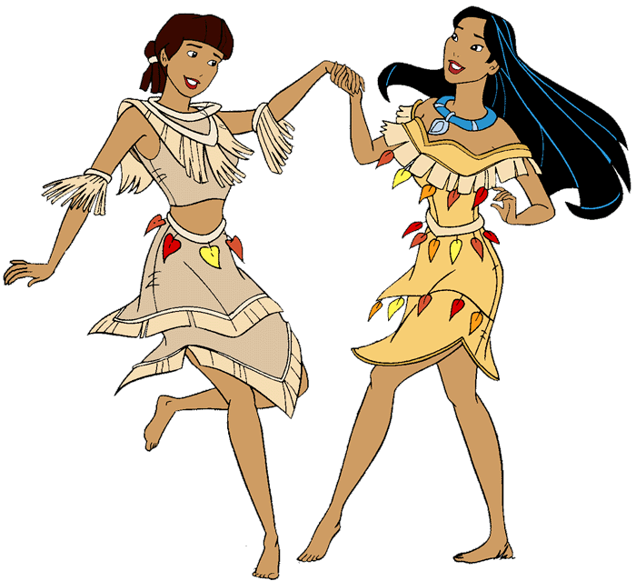 Pocahontas and family clip. Clipart friends dance