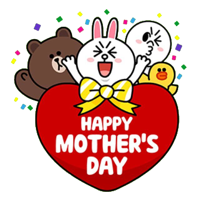 Clipart friends happy mothers day. Line stickers craze aldora