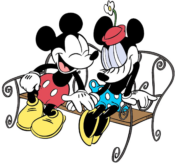 Classic mickey mouse and. Clipart park bench clipart