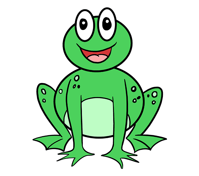 How to draw a. Clipart frog easy