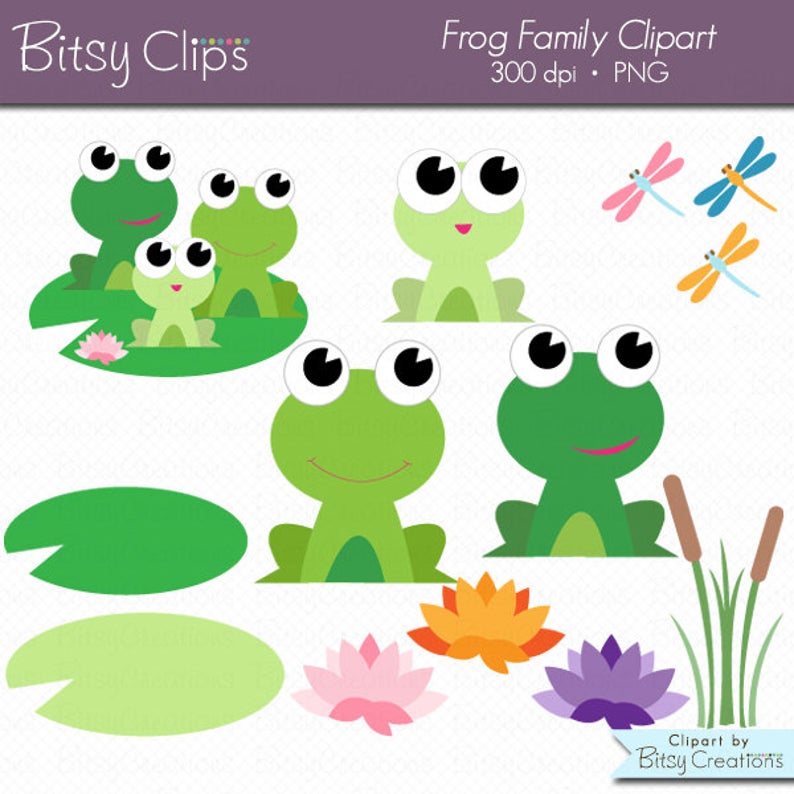 clipart frog family