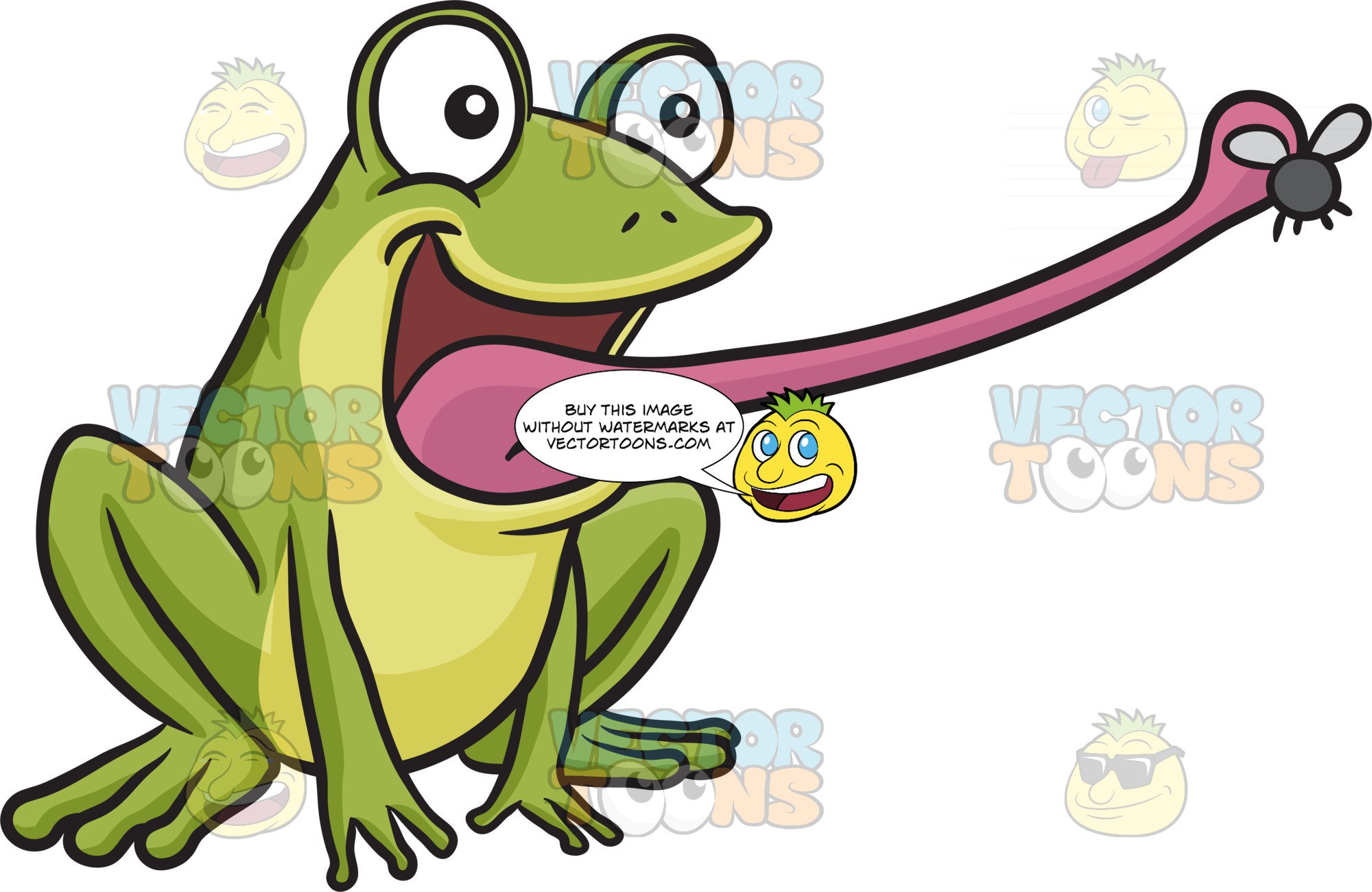 clipart frog fly