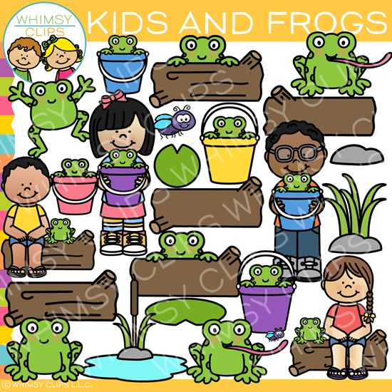 Clipart frog kid. Outdoor kids and frogs