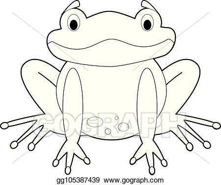 Vector illustration easy coloring. Clipart frog kid