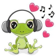 clipart frog musical