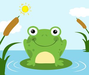 Clipart frog pond. Free clip art image