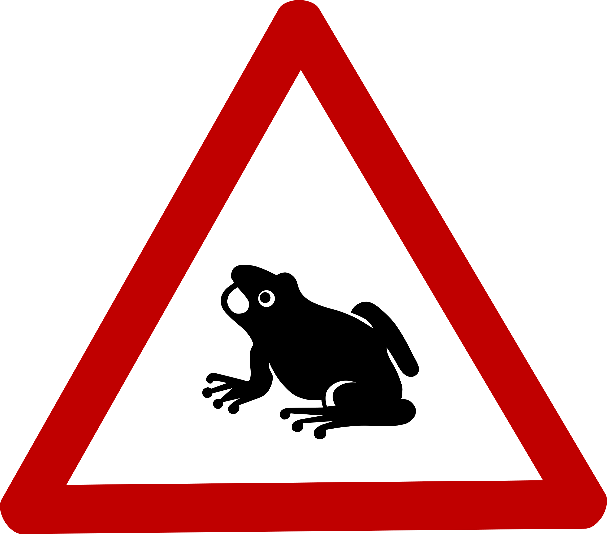 Clipart frog sign. Caution big image png