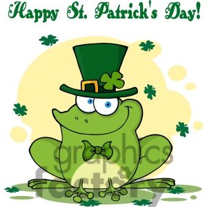 Royalty free rf copyright. Clipart frog st patricks day