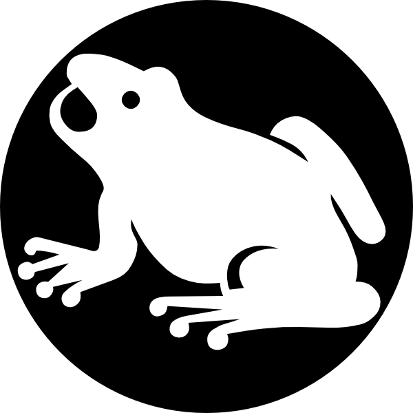 White frog silhouette with. Toad clipart cartoon