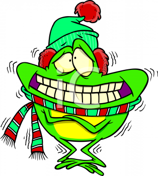frog clipart cold
