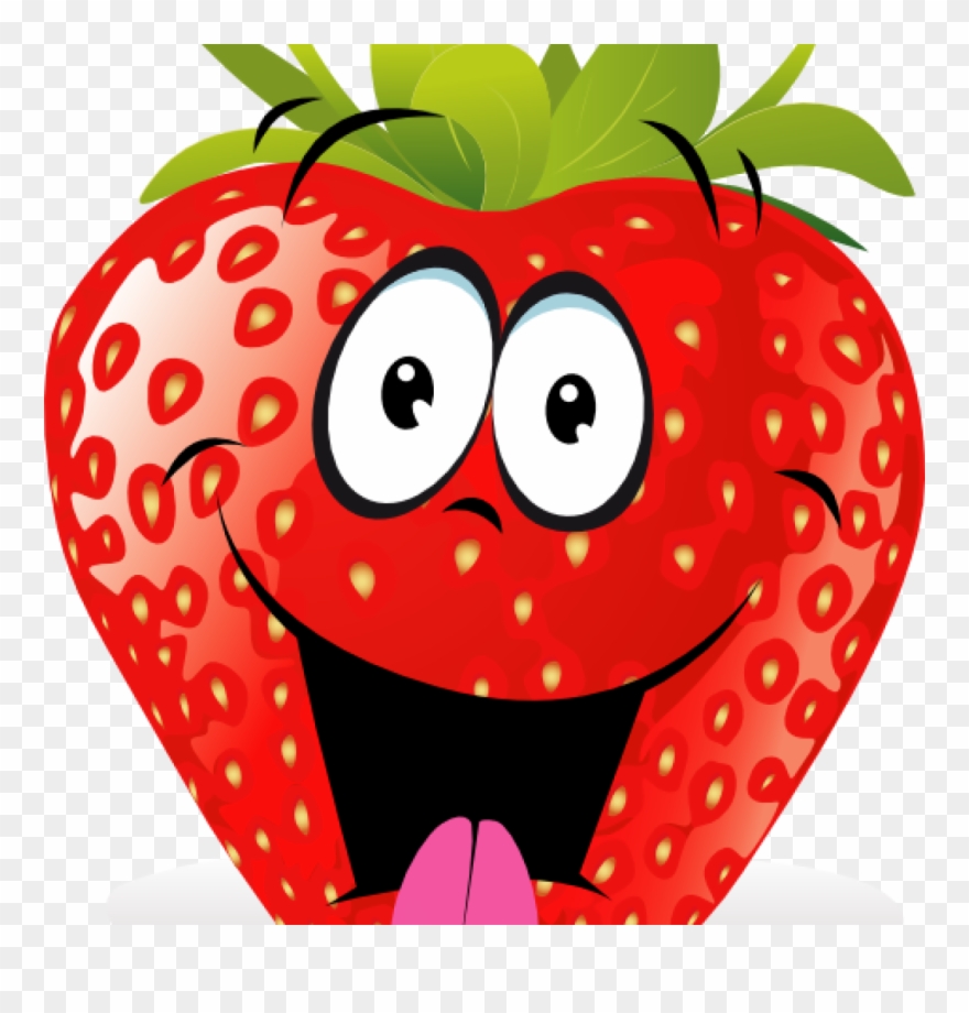 Fruits clipart cartoon. Strawberry fruit 