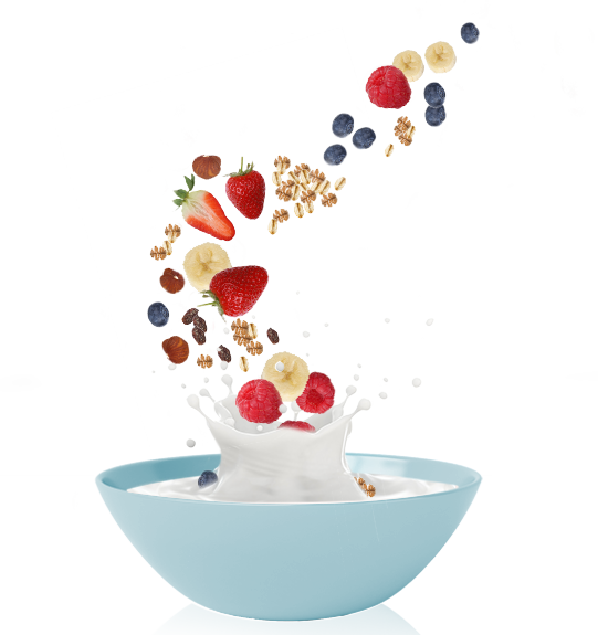 Our story mix muesli. Fruits clipart cereal